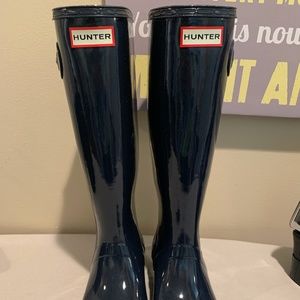 Tall Navy Hunter Boots